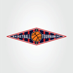 Wall Mural - basketball tournament or league for basket ball logo vector illustration design