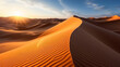 Leinwandbild Motiv Beautiful Sand dunes in the Sahara Desert .Generative Ai.