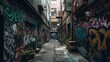 A dark and gloomy alleyway