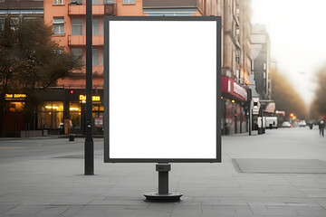 blank billboard on the street. blank white billboard mock-up media advertisement at the bus stop. il