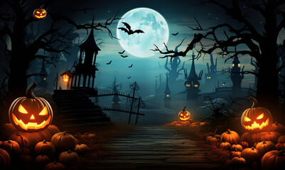 Halloween is set in the forest and moon at night