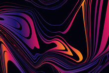 3d Psychedelic Twist In Idea Crazy. Background Optical Illusion For Banner, Poster, Cover, Card. Abstract Memphis Lines In Liquid Texture. Vector Illustration