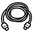 usb cable line icon style