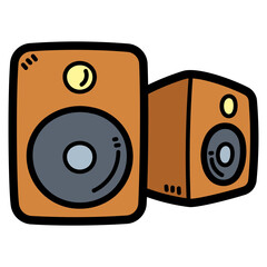 Wall Mural - speaker filled outline icon style