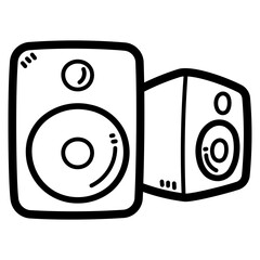 Wall Mural - speaker line icon style