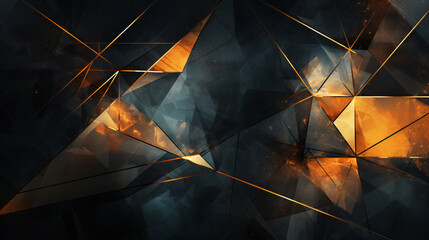 abstracts background with composition of luminescen in black and golden metalic effect