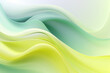 Abstract background in light yellow and green colors. Smooth colorful flowing wave. Horizontal image with copy space. Dynamic futuristic backdrop with wavy transparent shapes.