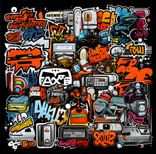 Stickers  Vector Graffiti Style White Offset .
