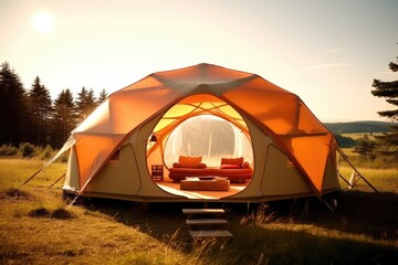 Wall Mural - luxury retail camping tent mind training glamping AI Generated