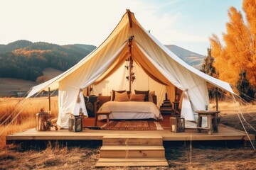 Wall Mural - luxury retail glamping tent mind training camping AI Generated