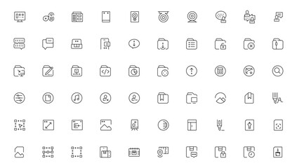 Programming coding icon set. Software development icon collection. Programmer and developer symbol vector illustration