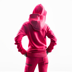 Hoodies ski suit rose red studio lighting, Generative AI