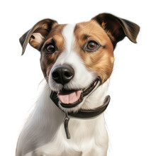 Head Of Jack Russell Terrier Isolated On White Created With Generative AI