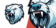 Illustration Vector Graphic for Sport and E-Sport Gaming Teams: Aggressive Zombie Polar Bear Logo Mascot