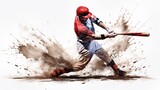 Fototapeta Sport - Professional baseball player in action on grand arena Generative AI