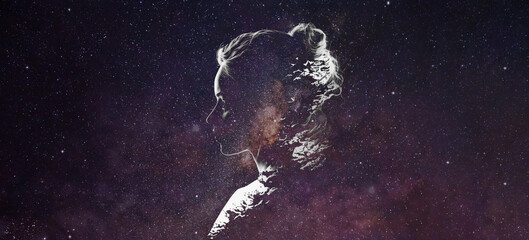 Canvas Print - woman in profile with nice hairstyle