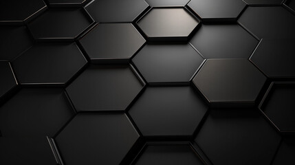 Dark metallic background with hexagonal pattern