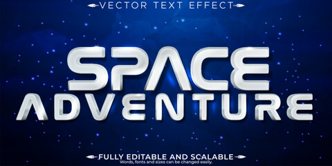 Wall Mural - Space edventure text effect, editable galaxy and future text style