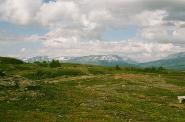 landscape with mountains and clouds