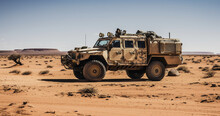 Off Road Vehicle - Military Vehicle In Dessert