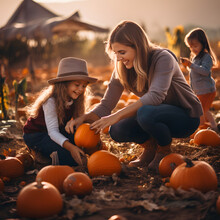 Family At Pumpkin Patch 