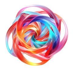 Wall Mural - a dynamic spiral composed of intertwining abstract shape, 3d render style, isolated on a transparent