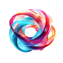 Wall Mural - a dynamic spiral composed of intertwining abstract shape, 3d render style, isolated on a transparent