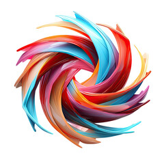 Wall Mural - a dynamic spiral composed of intertwining abstract shape, 3d render style, isolated on a transparent