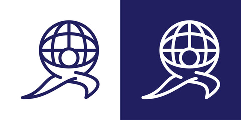 Wall Mural - logo design people and earth icon vector inspiration