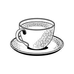 Poster - Isolated retro coffee cup sketch Vector