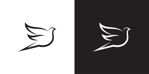 Minimal Dove logo design vector template