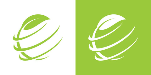 Wall Mural - logo design nature global icon vector inspiration