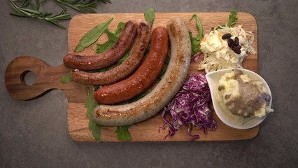 Wall Mural - Sausage and salad