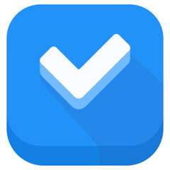 Wall Mural - blue check mark icon
