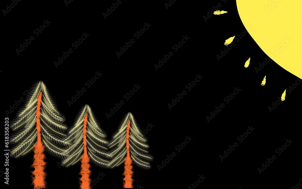 Christmas tree lights. Template or frame of black background invitation