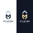 © Pumpkin - Set of abstract initial letter M logo design template. icons for business of luxury, elegant, simple