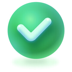 Wall Mural - vector green check mark button