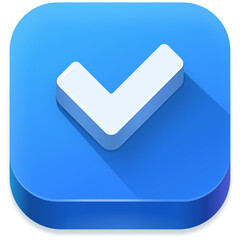 Wall Mural - blue 3d check button