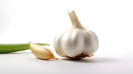 Wall Mural - garlic isolated on white background created with Generative AI 