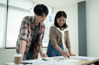 © PaeGAG - Group of asian creative team programing designers participate in all phases of the UX UI design.