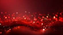Red Glitter Or Red Christmas Lights Background Created With Generative AI 
