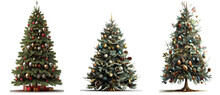 Decorated Christmas Tree On Transparent Background Or PNG File, Easy To Decorate Your Project. Generative AI