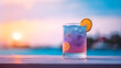 cocktail, trinken, glas, beach, juice, sommer, tropisch, meer, erkältung, orange, getränk, eis, frisch, halme, wasser, party, urlaub, ozean, erfrischend, himmel, urlaub, Generative AI Illustration