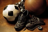 Fototapeta Sport - soccer tools and equipment photography