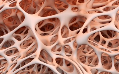 Bone tissue, structure, closeup, generative ai