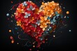Połączona Miłość: Fajna Artystyczna Reprezentacja Połączeń w Mediach Społecznościowych w Futurystycznym Sercu - Generative AI