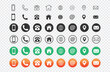 © DesignViralHub - Business card contact information icons. Web icon set. Website icon set, vector,  6 Style Contact information.