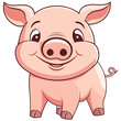 pig flat cartoon, farm logo design