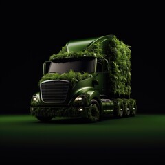 Wall Mural - Truck concept in green environment concept