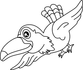 Toucan bird line art for coloring book page